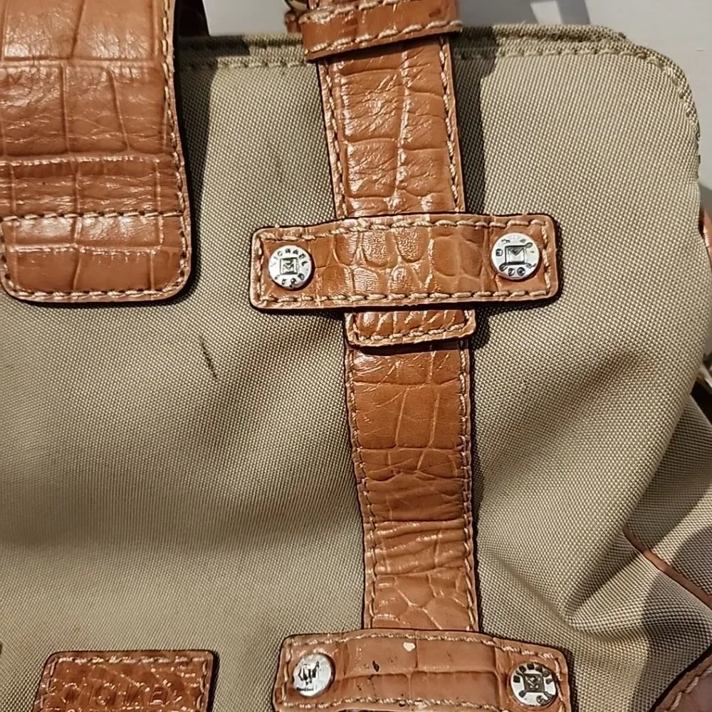 Vtg Michael Buckle Flap Hobo Shoulder Bag Purse Camel Saddle Y2k READ DAMAGE